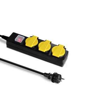 Prelungitor cu capace de protectie si comutator, 3 prize, 3x1.5mm / 2m, 230V, Trotec, tip PVP3