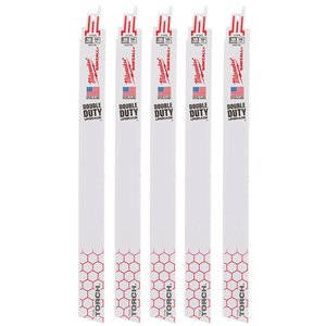 5 Panze Sawzall Heavy Duty TORCH™ pentru lucrari de demolare, pentru fierastraie sabie, bimetal, 230/1.8 mm - 14 TPI