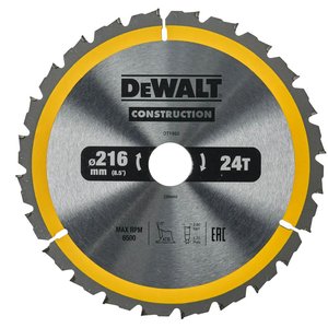 Disc (panza) pentru fierastrau circular, 216 x 30 x 2.6 mm, 24 dinti, Dewalt DT1952-QZ