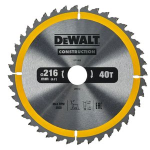 Disc (panza) pentru fierastrau circular, 216 x 30 x 2.6 mm, 40 dinti, Dewalt DT1953-QZ