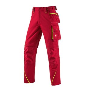 Pantaloni de lucru ergonomici Strauss, e.s.motion 2020, rosu/galben fosforescent, marimea 38