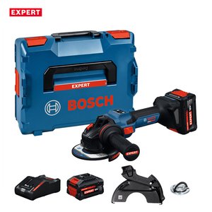 Polizor unghiular cu acumulatori 18V 2x 8.0Ah BOSCH BITURBO Profesional EXPERT L-BOXX, 125 mm, tip EXWS 18V-15S EXPERT