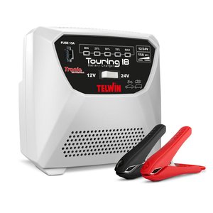 Redresor auto 12-24V Telwin TOURING 18, cu tehnologie TRONIC, pentru baterii 12V si 24V tip WET, GEL, Pb-Ca, AGM, MF, EFB