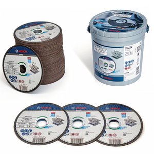 Set 100 discuri taiere standard BOSCH PRO pentru inox si alte metale, 125x1x22.23 mm