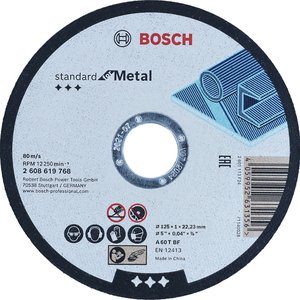 Disc taiere standard BOSCH LINE pentru metale, 125x1x22.23 mm