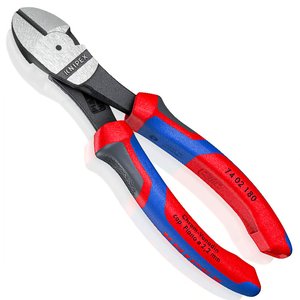 Cleste de forta KNIPEX cu taietura laterala si parghie mare, 180 mm, in blister
