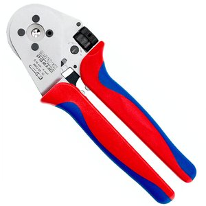 Cleste de presare KNIPEX 230 mm, cu patru dornuri pentru contacte rasucite, fara localizator, cu reglaj mecanic al avansului