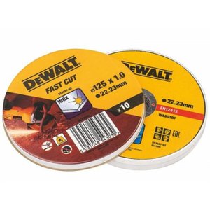 Set 10 discuri pentru taiere rapida in inox DeWalt DT3507-QZ, 125 x 22.23 x 1 mm