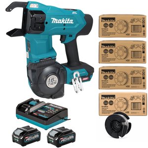 Masina de legat fier-beton Makita TR001GZ, 40V XGT, 2x4Ah, incarcator rapid DC40RA, 128 role sarma 1.6mmx30m 