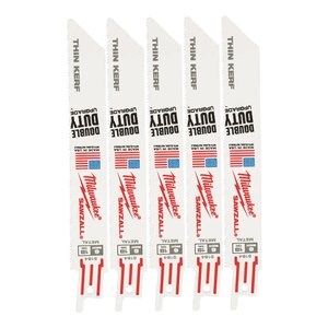 Set 5 panze Milwaukee THIN KERF pentru metal, 150/0.9 mm, 18 TPI
